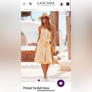 Lascana Yellow and White Printed Midi Dress